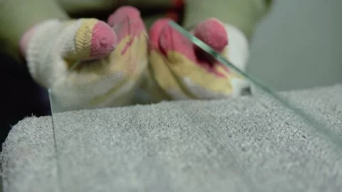 Glass cutting. Stock Footage 167591211