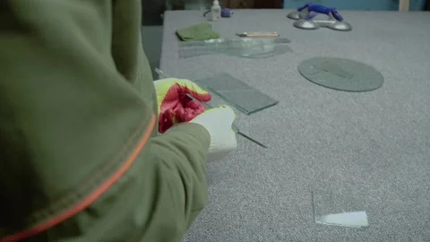 Glass cutting. Stock Footage 167591231
