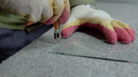 Glass cutting. Stock Footage 167591232