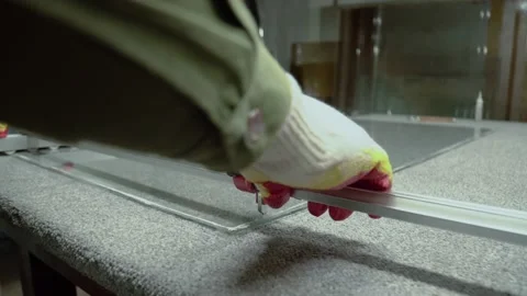 Glass cutting. Stock Footage 167591258