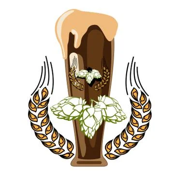 Glass of Dark Beer Stock Illustration