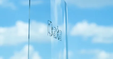 Glass data Lettering and Clouds in the Background 動画素材 197459461