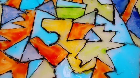 Glass decor paint closeup texture pattern seamless looping rotating video Stock Footage 102678196