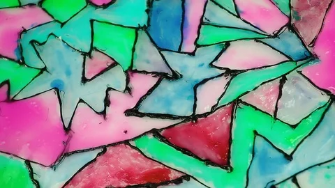Glass decor paint closeup texture pattern seamless looping rotating video Stock Footage 102753127