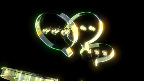 Glass Dialog speech chat bubbles rotate endless Stock Footage 314253476