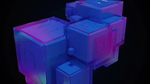 Glass digital cubes Stock Illustration