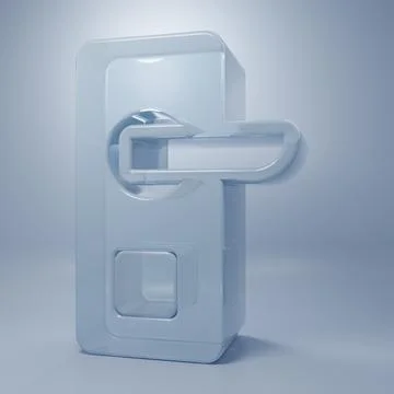 Glass Digital door lock with wireless technology for unlock icon isolated o.. Stock Illustration