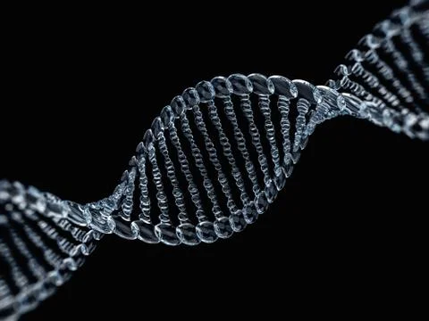 Glass dna model. 3D Stock Illustration