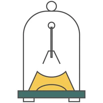 Glass dome container physics device vector isolated on white Stock Illustration