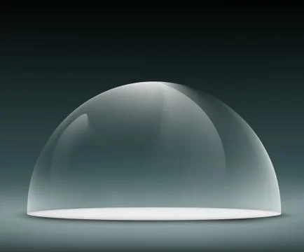 Glass dome on a dark background Stock Illustration