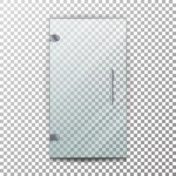 Glass Door Transparent Vector. Architectural interior symbol With Soft Shadow In Illustrazione stock