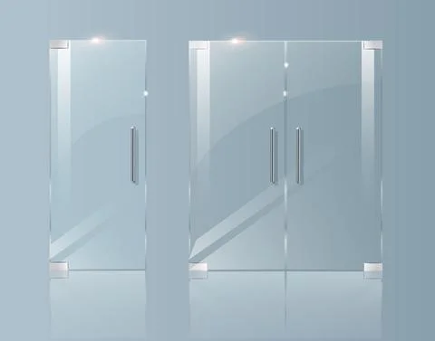 Glass doors isolated on transparent background. Vector Ilustración de archivo