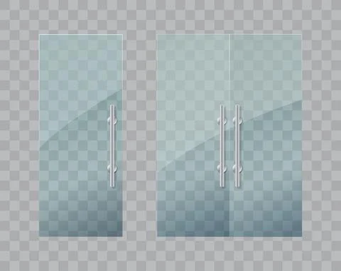 Glass doors isolated. Vector Stock Illustration