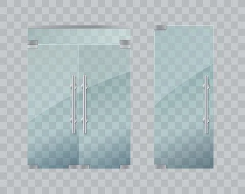 Glass doors isolated. Vector Stock Illustration