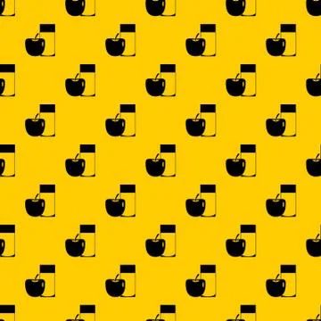 Glass of drink and apple pattern vector イラスト素材