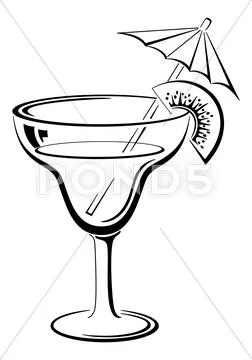 Glass with drink, black pictogram Stock Illustration