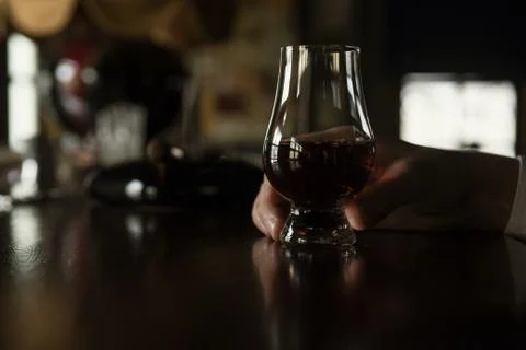 Glass with a drink 库存照片