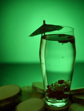 Glass with a drink. Stock Photos