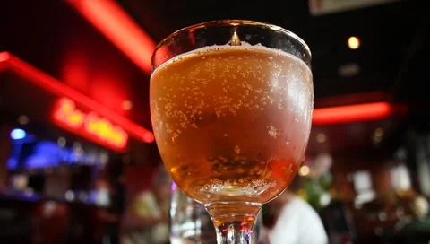 Glass, drop beer, bar Stock Footage 2883056