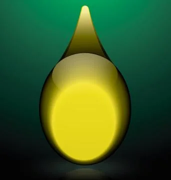 Glass drop green reflection logo Stock Illustration