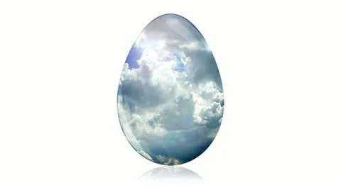 Glass Easter Egg with Clouds Stockbeeldmateriaal 21264522