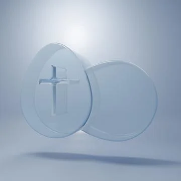 Glass Easter egg icon isolated on grey background. Happy Easter. Minimalism.. Stock Photos