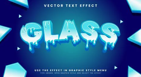 Glass editable text effect template Stock Illustration