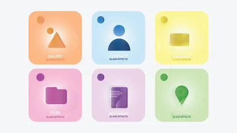 GLASS EFFECTS Icons Stock Illustration