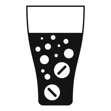 Glass with effervescent tablets dissolving in liquid Stock Illustration