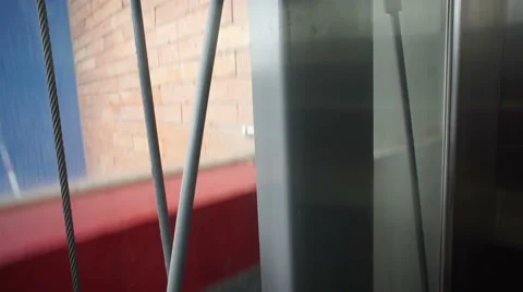 Glass Elevator Lift Mechanical Structure Stock Footage 57060363