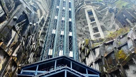 Glass Elevator On Limestone Cliffs - Three Natural Bridges - Wulong Karst Stock Footage 340931434