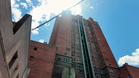 Glass elevator rising on Montevideo City Hall tower, Uruguay Stock Footage 341771531