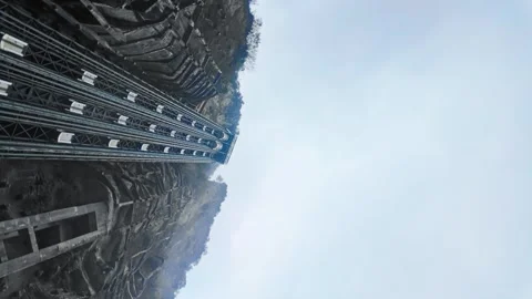 Glass Elevator - Three Natural Bridges - Wulong Karst National Geology Park - Stock Footage 340931728
