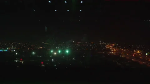 Glass elevator with a view of the evening city 스톡 동영상 170429353