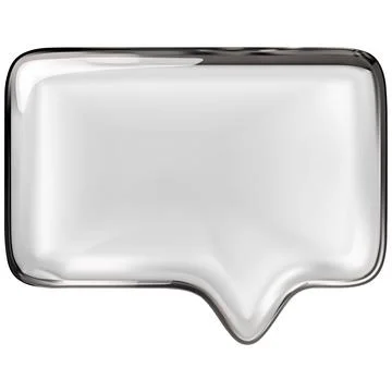 Glass empty speech bubble 3D vector icon, realistic transparent roundish Stock Illustration