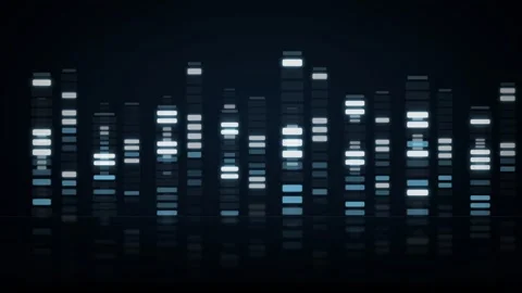 Glass equalizer light columns with field Video stock 339317258