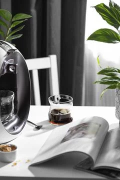 Glass of espresso for breakfast Stock Photos