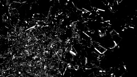 Glass Explodes Into Pieces Side View Slow Motion Stock Footage 104450101