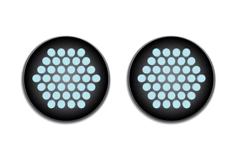Glass eyes of a robot on a white background, isolate Stock Illustration