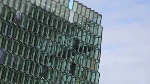 Glass Facade with Honeycomb Pattern Video stock 320566298