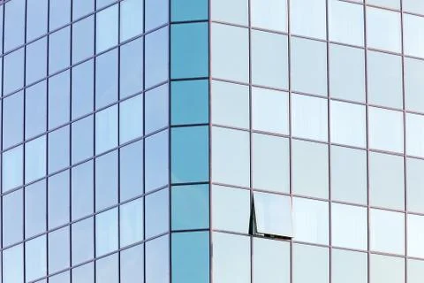 Glass facade with opened windows Stock Photos