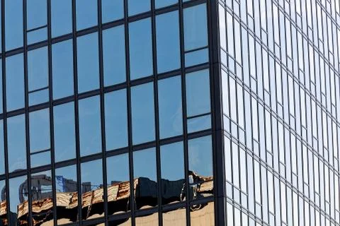 Glass facade with reflections Stock Photos