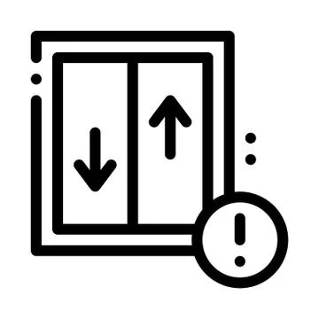 Glass falling out of window icon vector outline illustration Stock Illustration