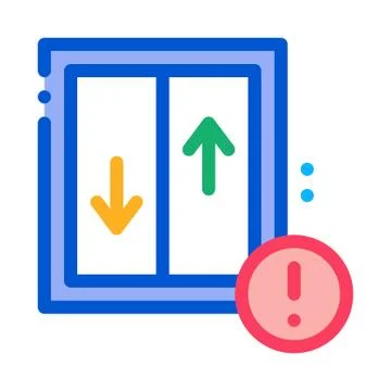 Glass falling out of window icon vector outline illustration Illustrazione stock