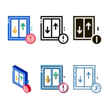 Glass falling out of window icon modern vector outline Stock Illustration