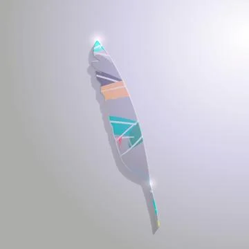 Glass feather with pattern Stock Illustration