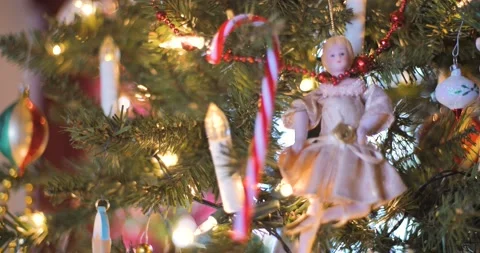 Glass Figure in Christmas Tree Stock Footage 229871205