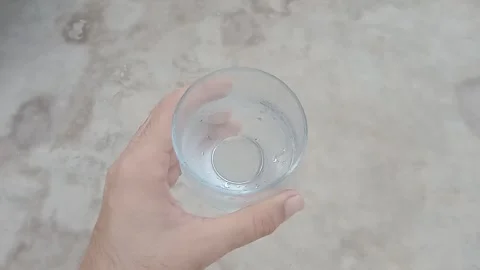 Glass Filled With Fresh Clean Drinking Water Stock Footage 346339679