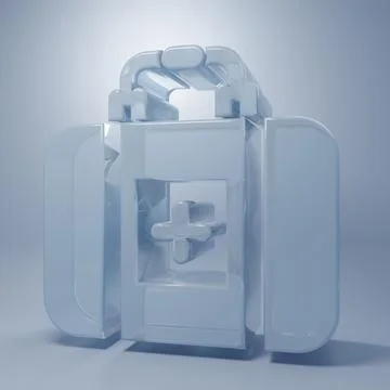 Glass First aid kit icon isolated on grey background. Medical box with cros.. Stock Illustration