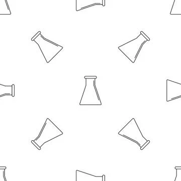 Glass flask pattern seamless vector Stock Illustration